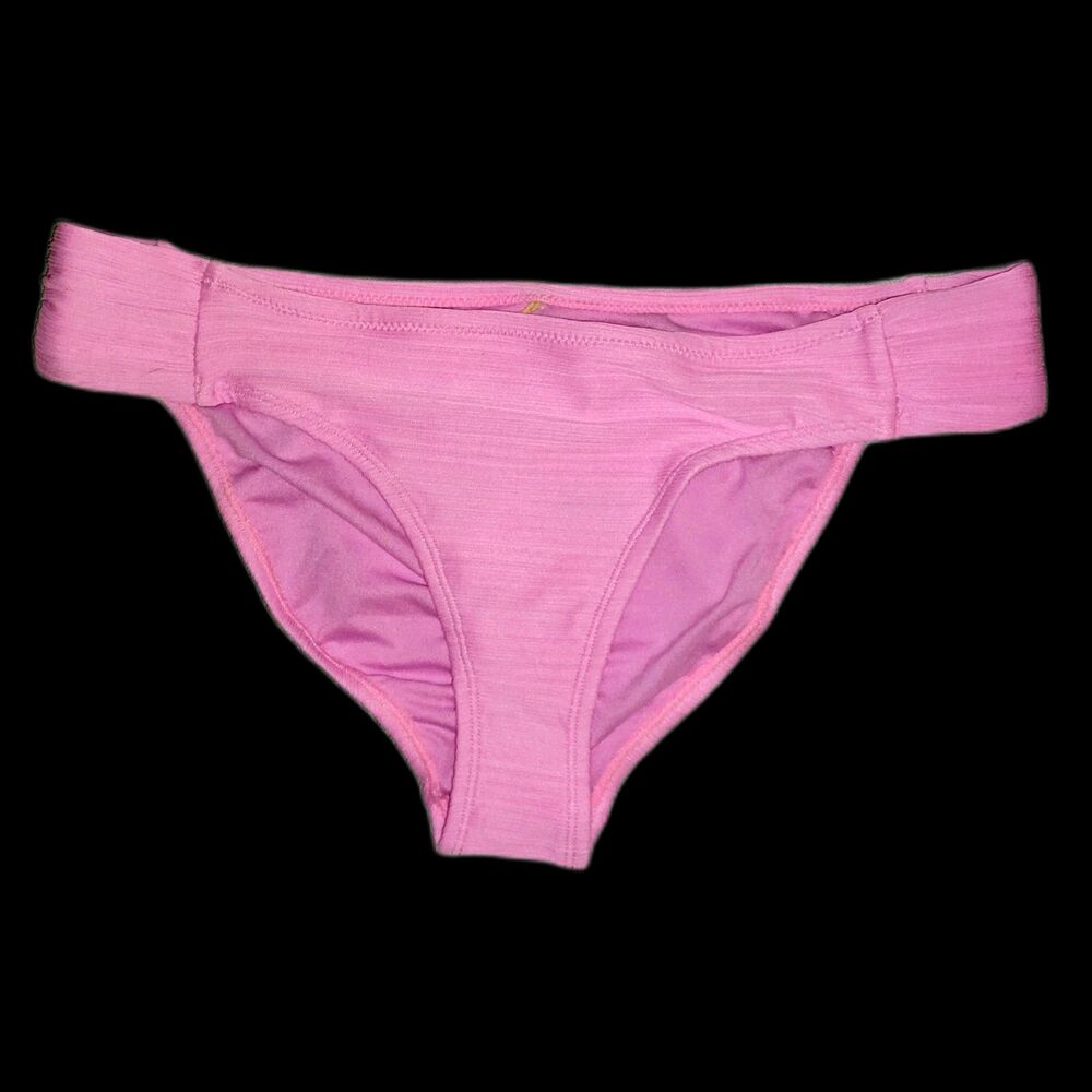 NWT Jessica Simpson Side Shirred Bikini Bottom Size Medium Pink Azaelia Beach